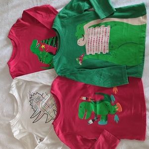 Cat & Jack Dinosaur Long Sleeve Shirts - 4 set bundle